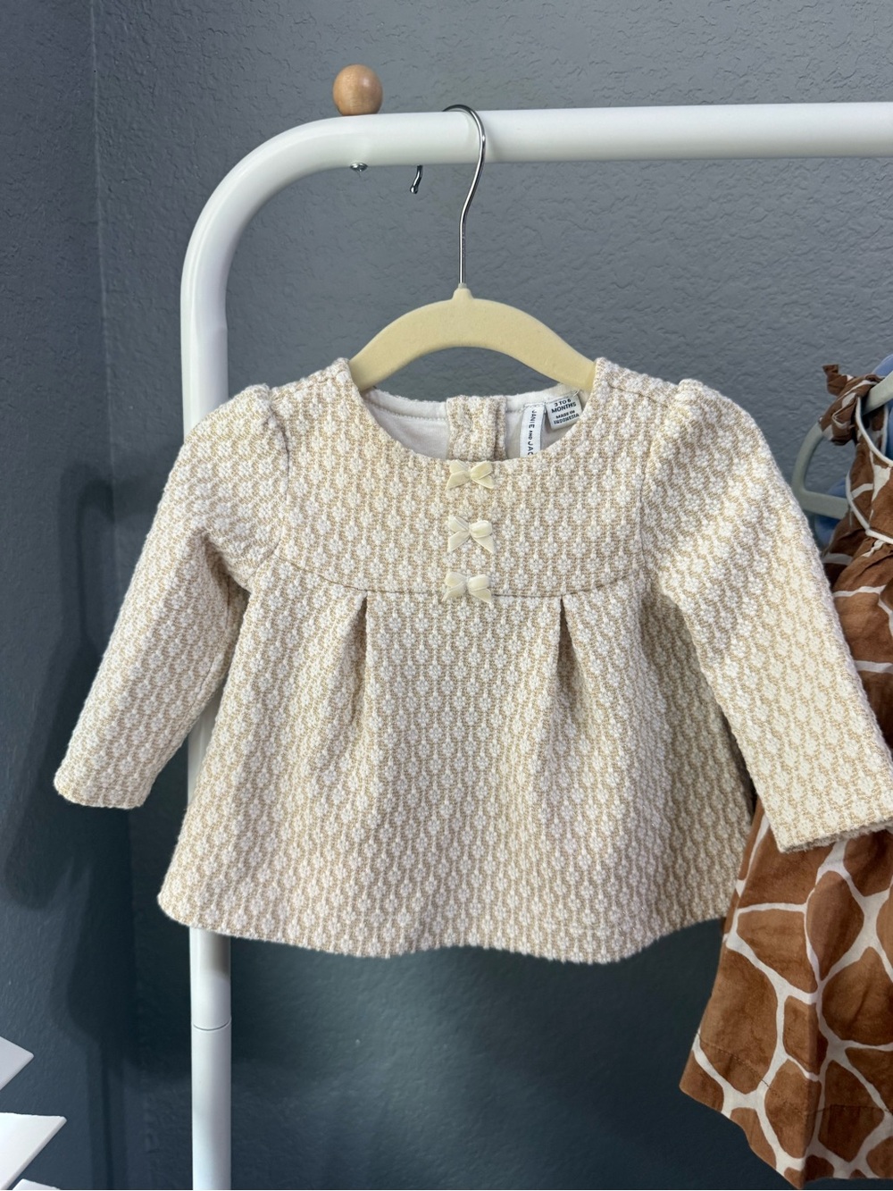 Janie and Jack Cream Textured Knit Long-Sleeve Top and Matching Bottoms